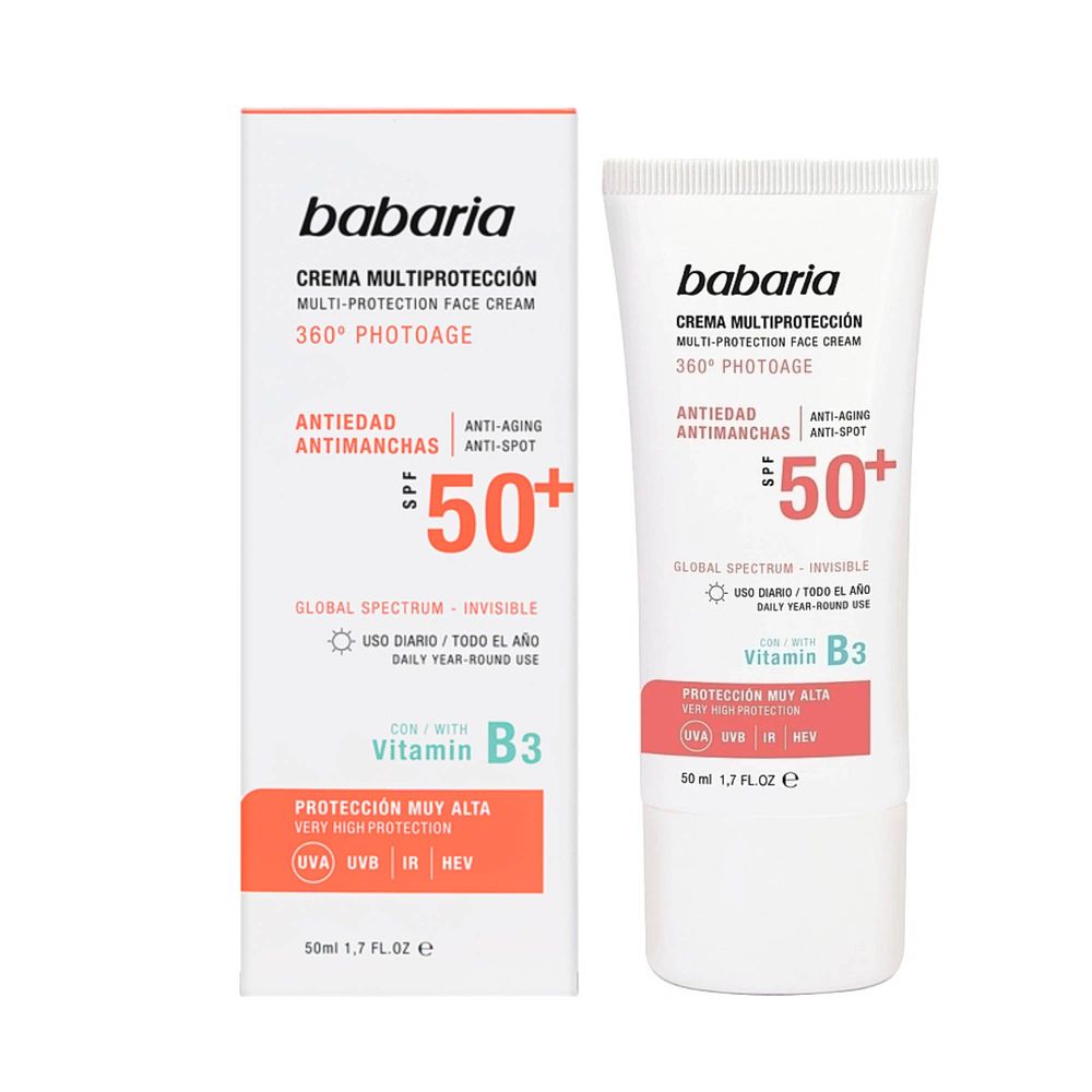 کرم ضد آفتاب بی رنگ باباریا SPF 50 مدل 360 Photoage Global