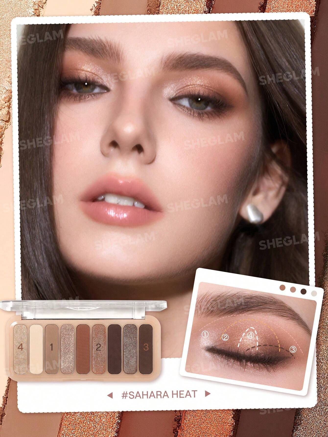 پالت سایه چشم 9 رنگ شیگلم Peach Perfection رنگ Sahara Heat
